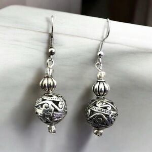 Vintage Silver Antique Statement Earrings